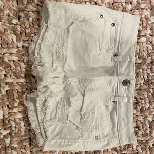 White Jean Shorts